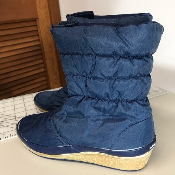 PopCorn Blue Zip-up Boots with Rubber Soles - Picture 3 of 8